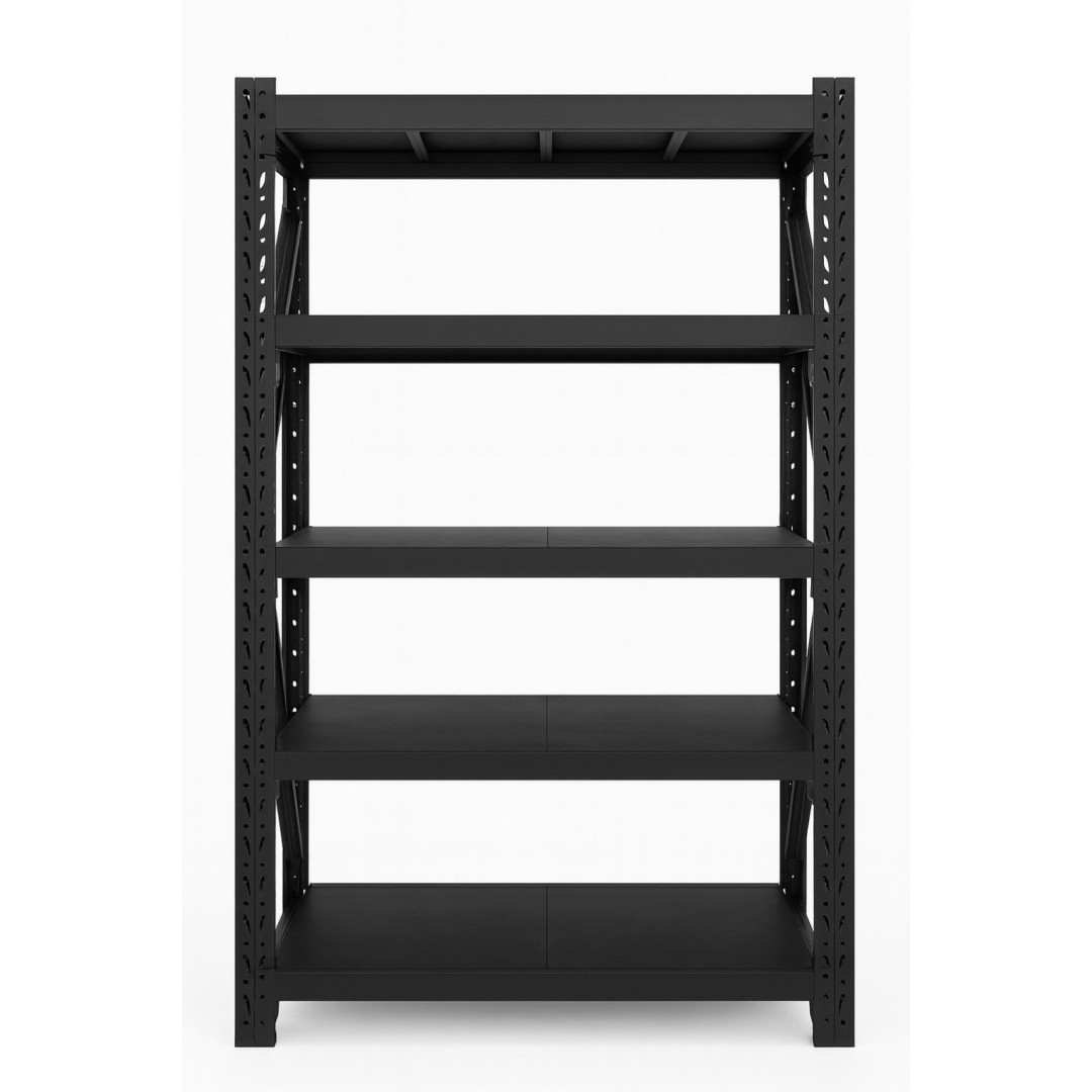 Metalinis sandėliavimo stelažas (juodas) 2000x1200x600 mm