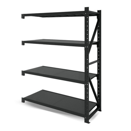 Metalinis sandėliavimo stelažas (juodas) 2000x1200x600 mm (prijungiamoji dalis)