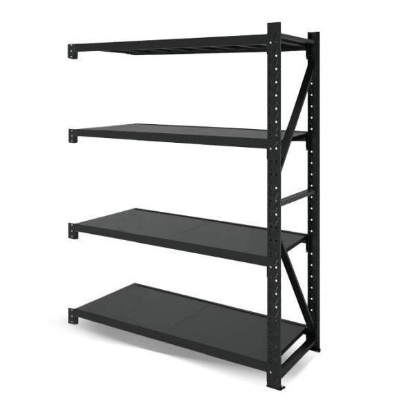 Metalinis sandėliavimo stelažas (juodas) 2000x1200x600 mm (prijungiamoji dalis)
