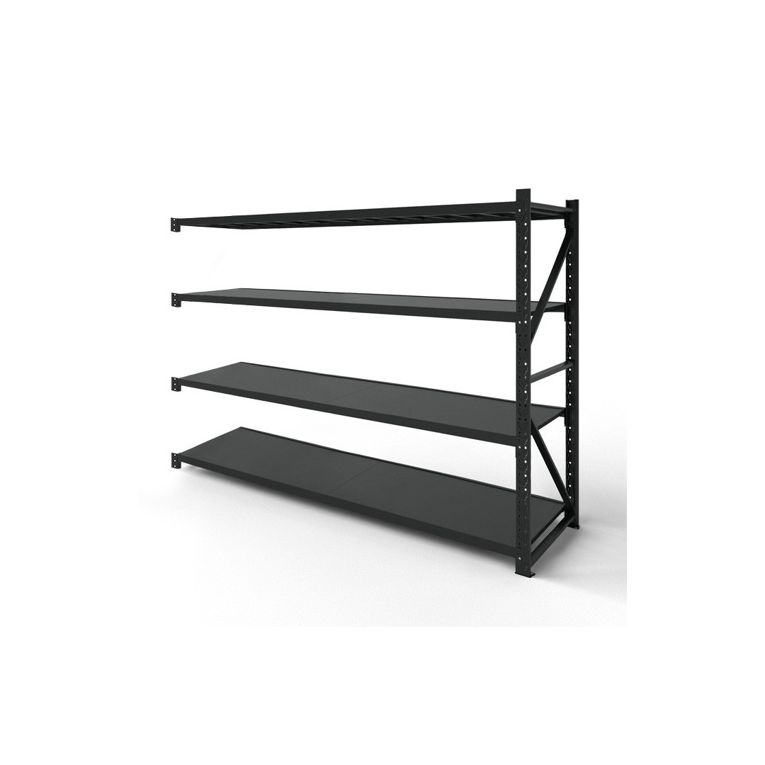 Metalinis sandėliavimo stelažas (juodas) 2000x2000x600 mm (prijungiamoji dalis)
