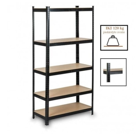 Sandėliavimo stelažas 1800x900x400 mm Juodas (premium)