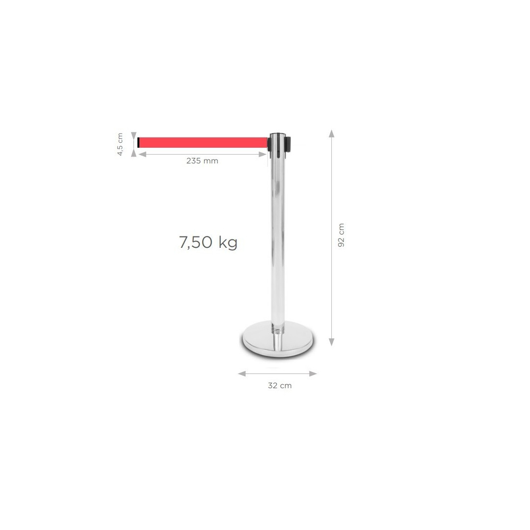 Juostinis eilių atitvaras Basic su raudona ištraukiama juosta
