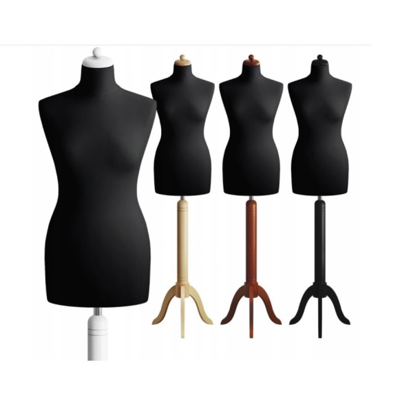 Moteriškas siuvimo manekenas su medine koja