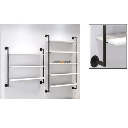 Priesienės lentynos juodos spalvos PL.BLACK.6-1800