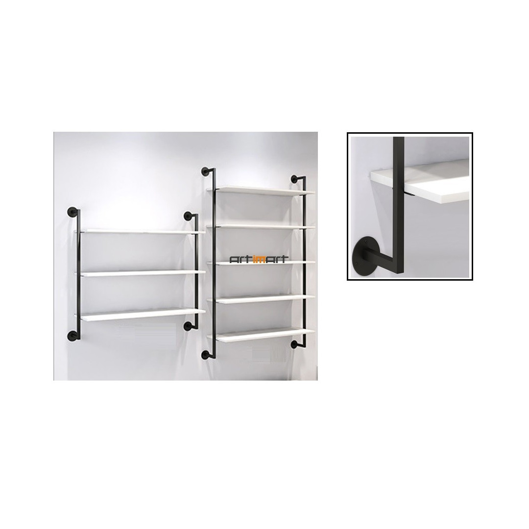 Priesienės lentynos juodos spalvos PL.BLACK.6-1800