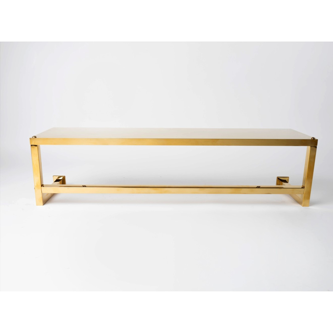 Sieninė kvadro lentyna su kabykla aukso spalvos PL.GOLD.9