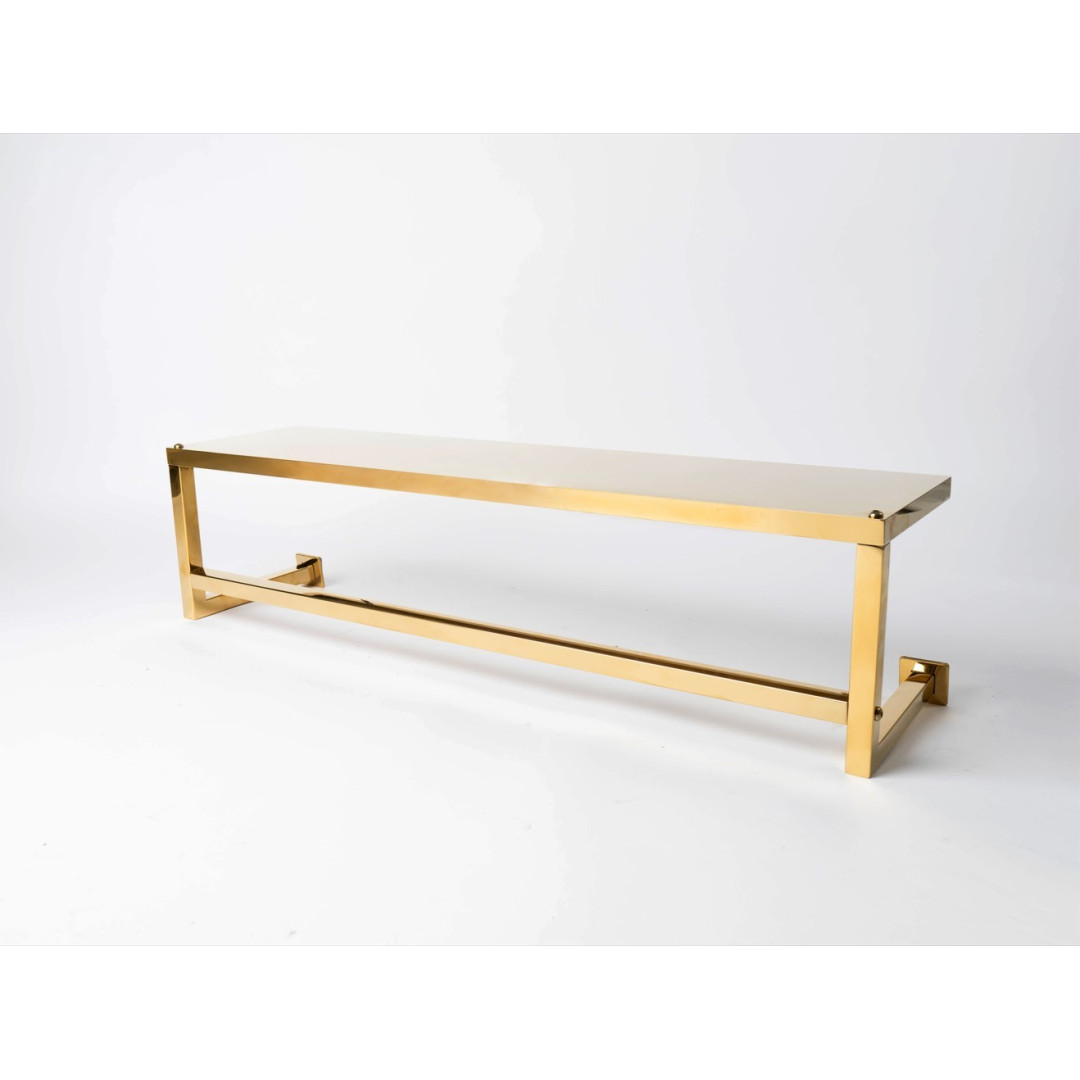 Sieninė kvadro lentyna su kabykla aukso spalvos PL.GOLD.9