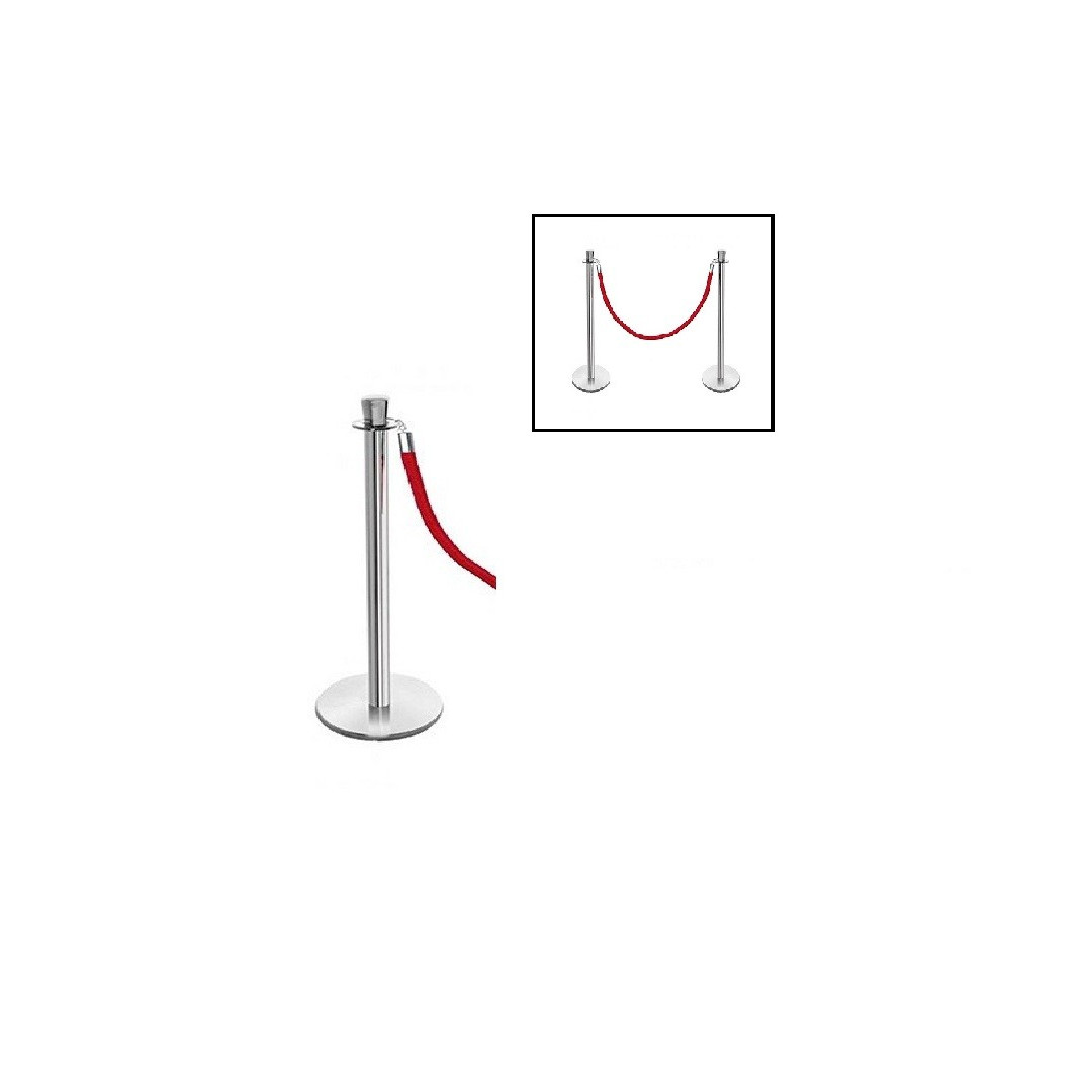 Virvinis eilių atitvaro stulpelis chromas-sidabras