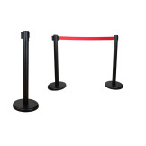 Juostinis eilių atitvaras Black su raudona ištraukiama juosta