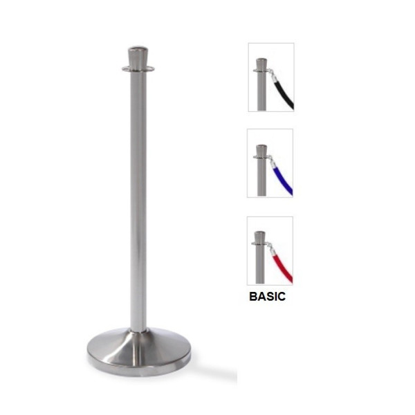 Virvinis eilių atitvaro stulpelis chromas-sidabras