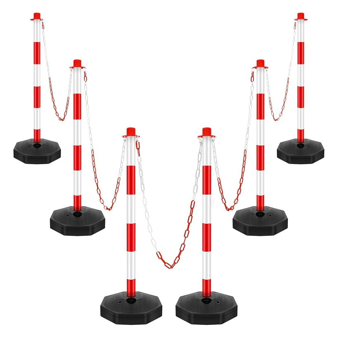 Plastikinis stulpelis grandinei "Balta/raudona" (atsparus vandeniui)