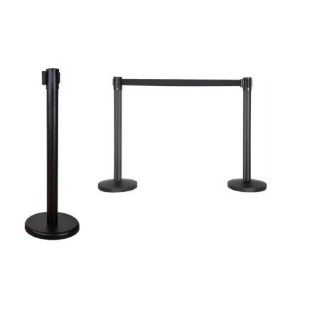 Juostinis eilių atitvaras "Black" su juoda ištraukiama juosta