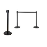 Juostinis eilių atitvaras "Black" su juoda ištraukiama juosta