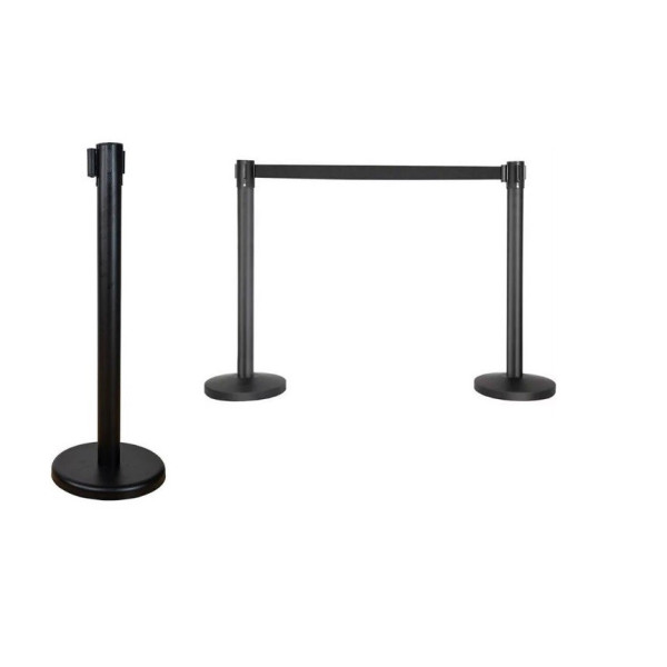 Juostinis eilių atitvaras Black su juoda ištraukiama juosta