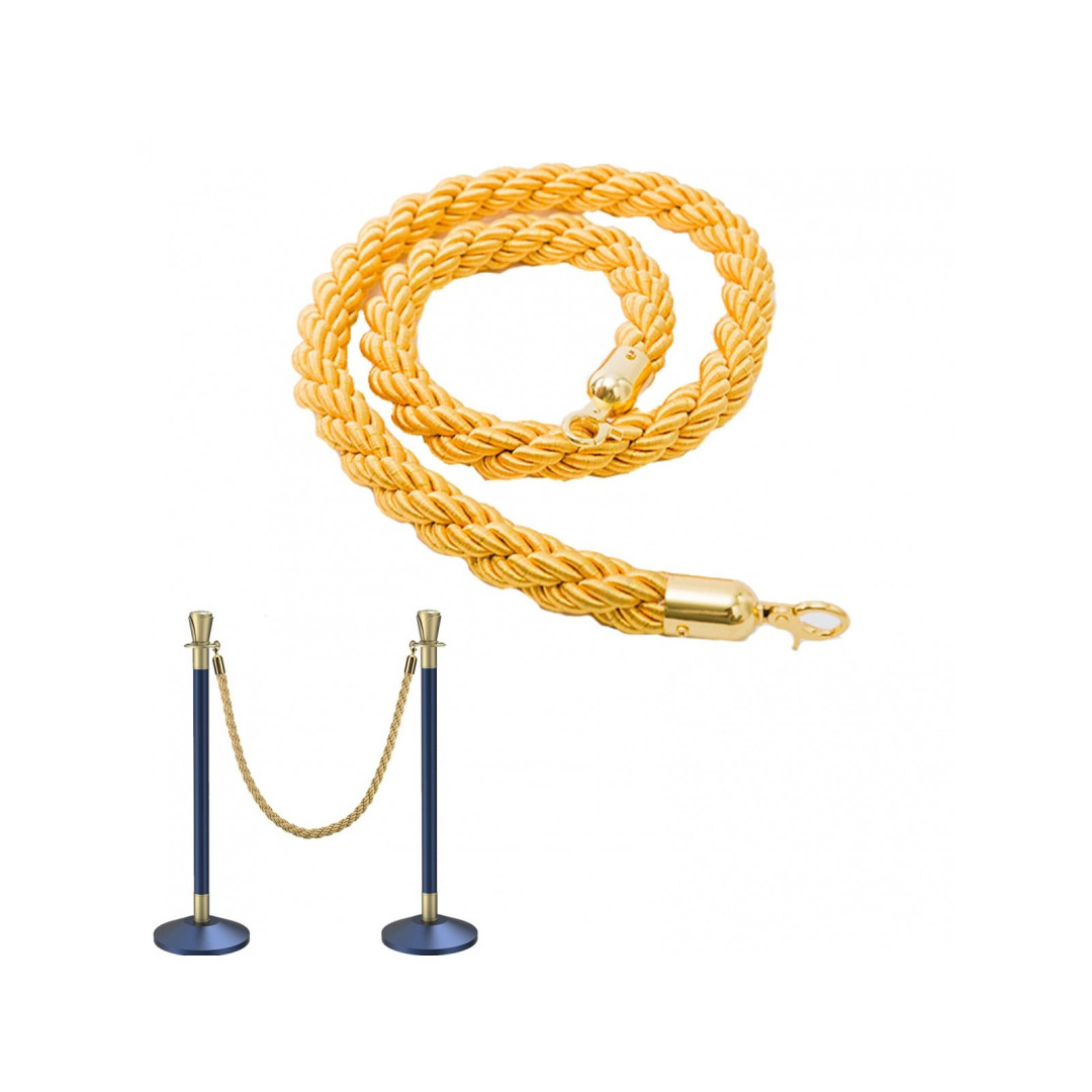 Virvė atitvarui geltona, pinta. Virvės ilgis 140 cm.