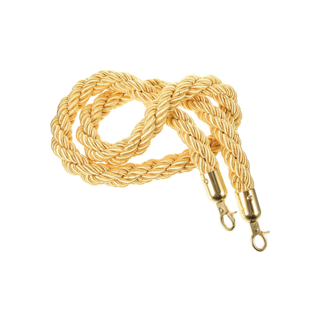 Virvė atitvarui geltona, pinta. Virvės ilgis 140 cm.