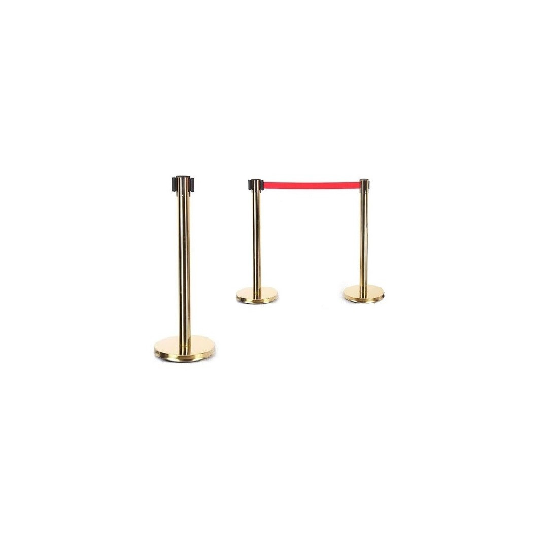 Juostinis eilių atitvaras Gold su raudona ištraukiama juosta
