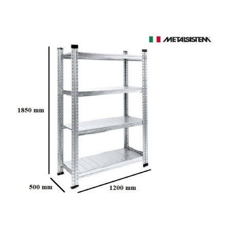 Sandėliavimo stelažas 1850x1200x500 mm su 4 lentynomis
