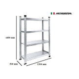 Sandėliavimo stelažas 1850x1200x500 mm su 4 lentynomis