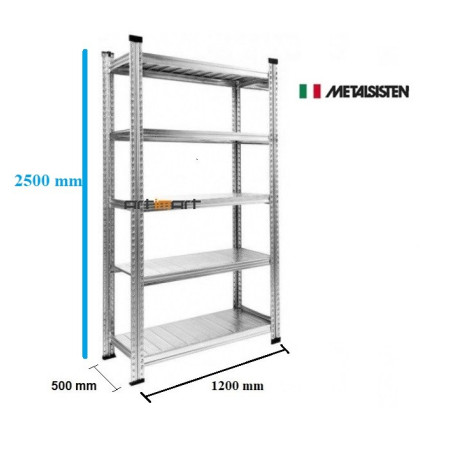 Sandėliavimo stelažas 2500*1200*500 mm su 5 lentynomis