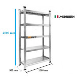 Sandėliavimo stelažas 2500*1200*500 mm su 5 lentynomis