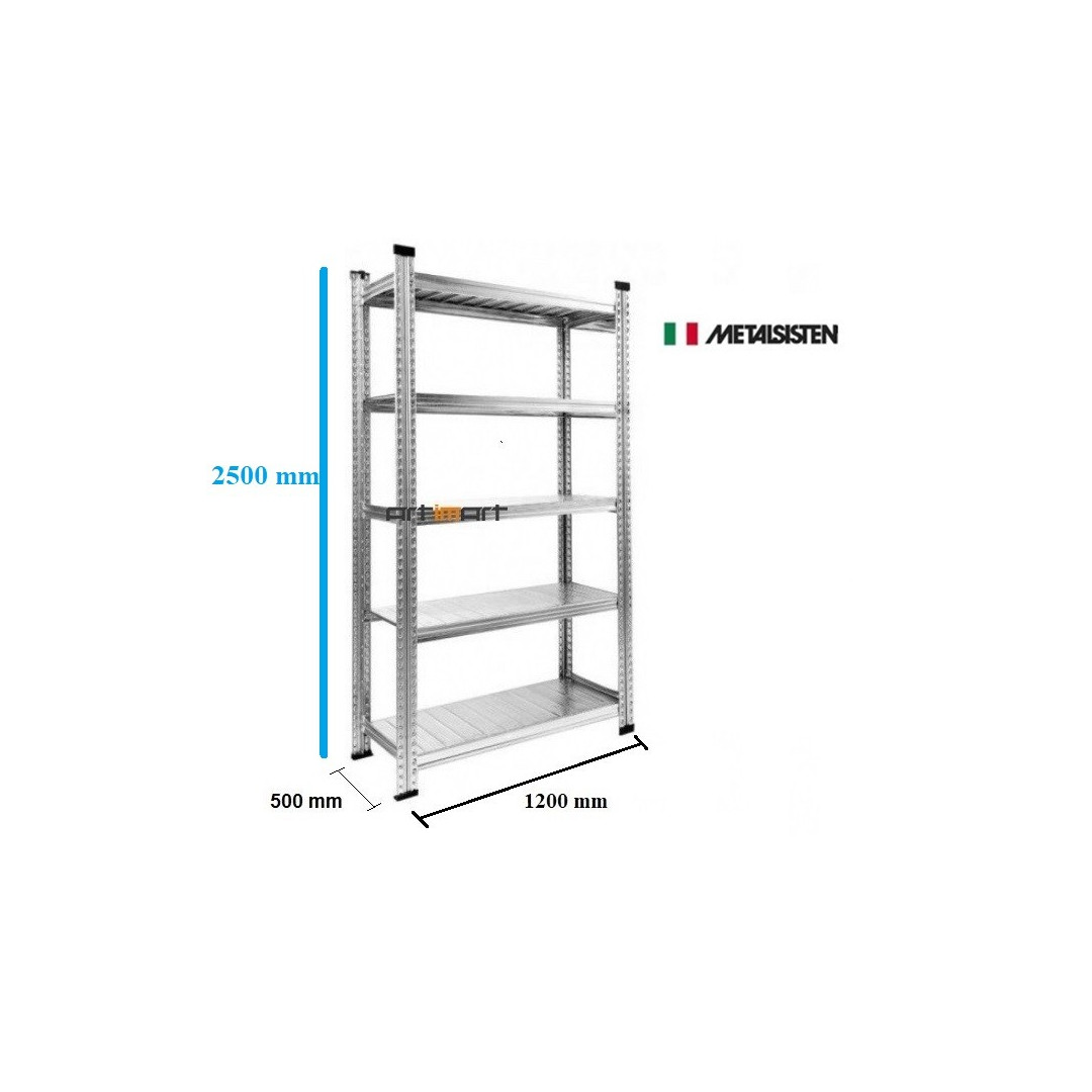Sandėliavimo stelažas 2500*1200*500 mm su 5 lentynomis
